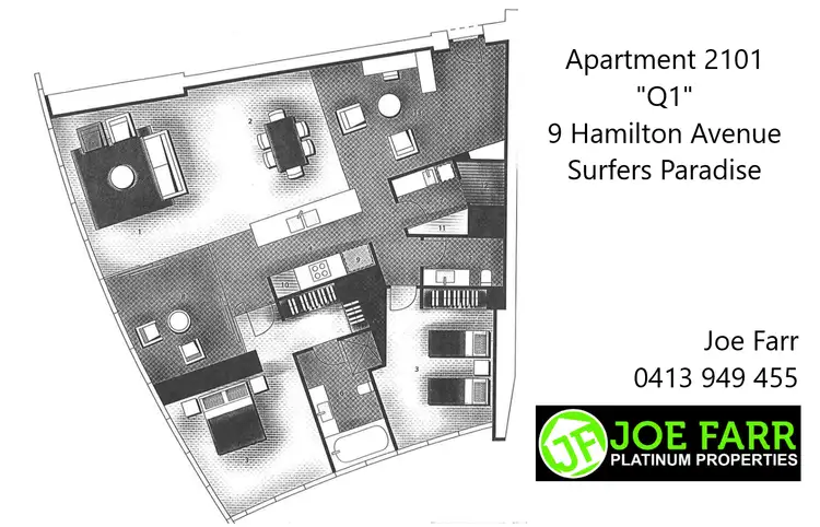 Floorplan of Homely apartment listing, 2101/9 Hamilton Avenue, Surfers Paradise QLD 4217