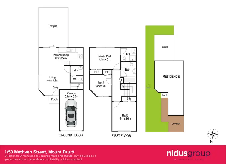 Floorplan of Homely townhouse listing, 1/50 Methven Street, Mount Druitt NSW 2770