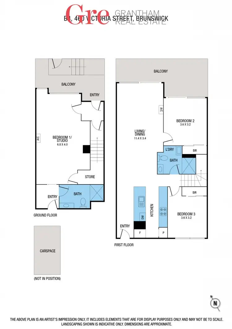 Floorplan of Homely townhouse listing, B4/460 Victoria Street, Brunswick VIC 3056