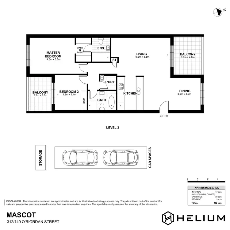 Floorplan of Homely apartment listing, 312/149 O'Riordan Street, Mascot NSW 2020
