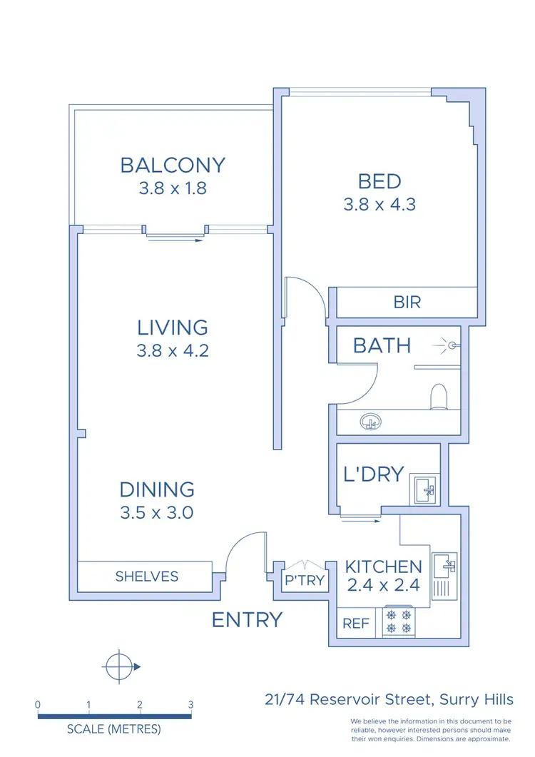 Floorplan of Homely apartment listing, 21/74-80 Reservoir Street, Surry Hills NSW 2010