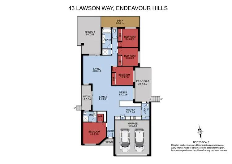 Floorplan of Homely house listing, 43 Lawson Way, Endeavour Hills VIC 3802