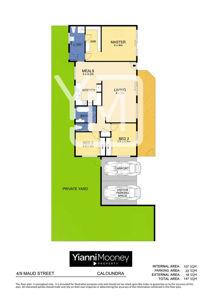 Floorplan of Homely semi-detached listing, 4/9 Maud Street, Caloundra QLD 4551