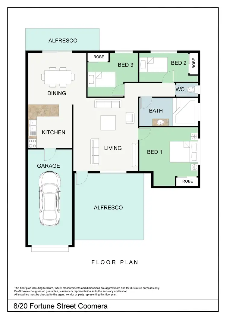 Floorplan of Homely semi-detached listing, 8/20 Fortune Street, Coomera QLD 4209