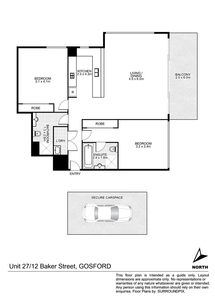 Floorplan of Homely apartment listing, 27/12 BAKER STREET, Gosford NSW 2250