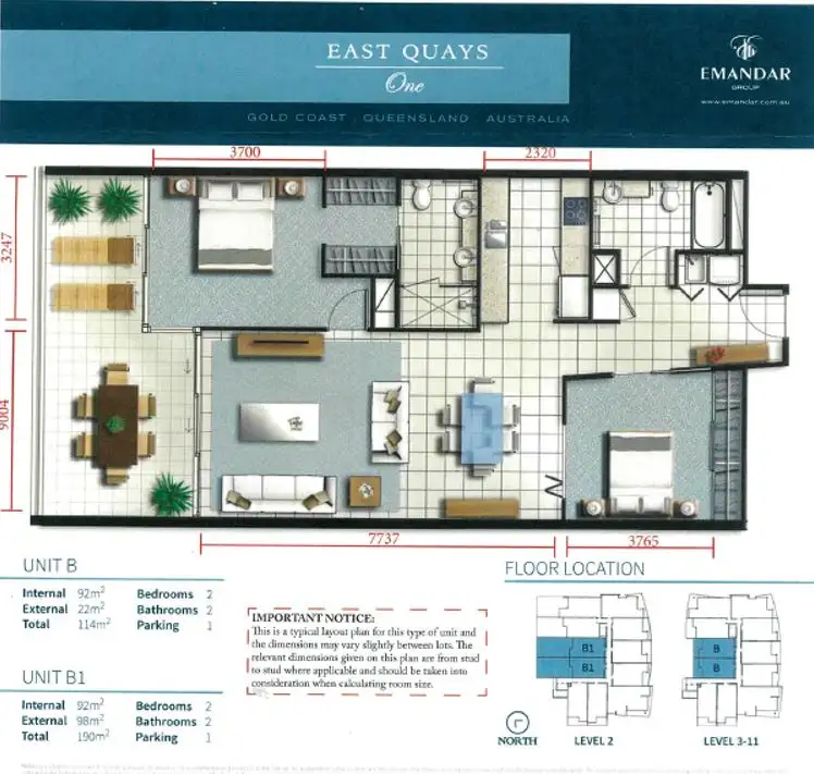 Floorplan of Homely apartment listing, 3305/25 East Quay Drive, Biggera Waters QLD 4216