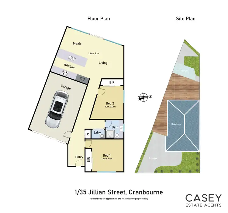 Floorplan of Homely unit listing, 1/35 Jillian Street, Cranbourne VIC 3977