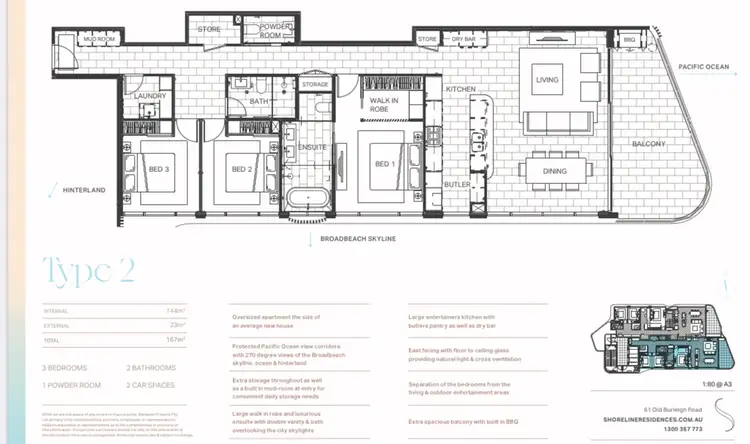 Floorplan of Homely apartment listing, 61 Old Burleigh Road, Broadbeach QLD 4218