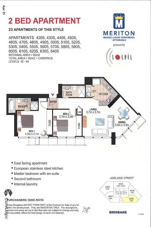 Floorplan of Homely apartment listing, 6005/501 Adelaide Street, Brisbane City QLD 4000
