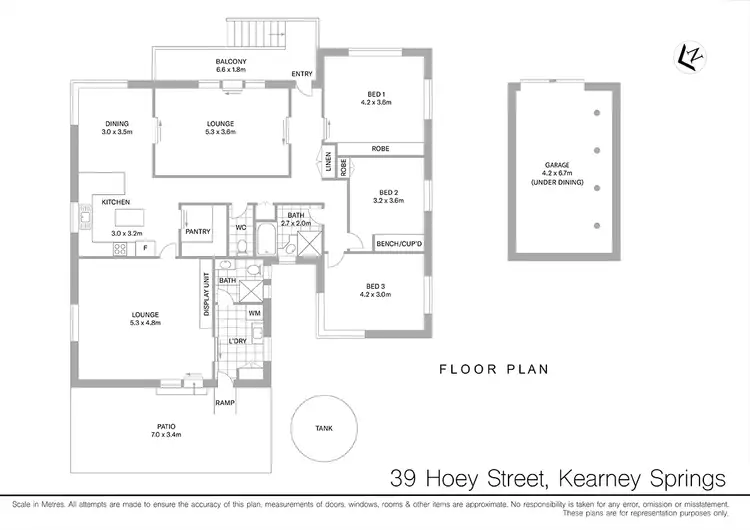 Floorplan of Homely house listing, 39 Hoey Street, Kearneys Spring QLD 4350