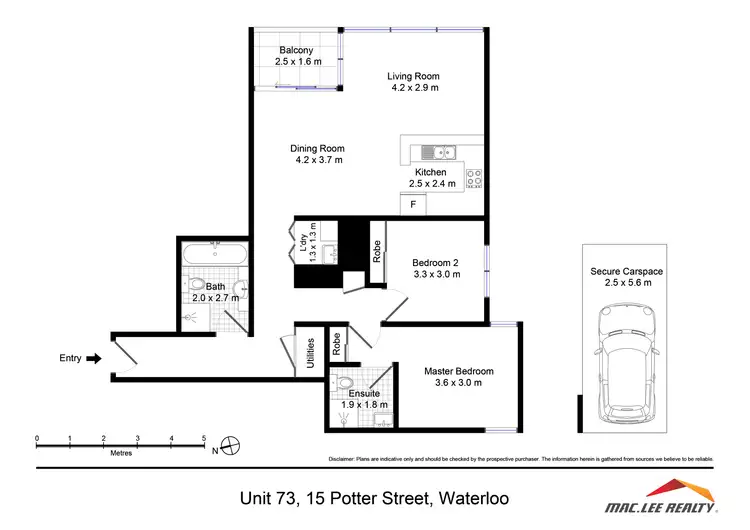 Floorplan of Homely apartment listing, 73/15 Potter Street, Waterloo NSW 2017
