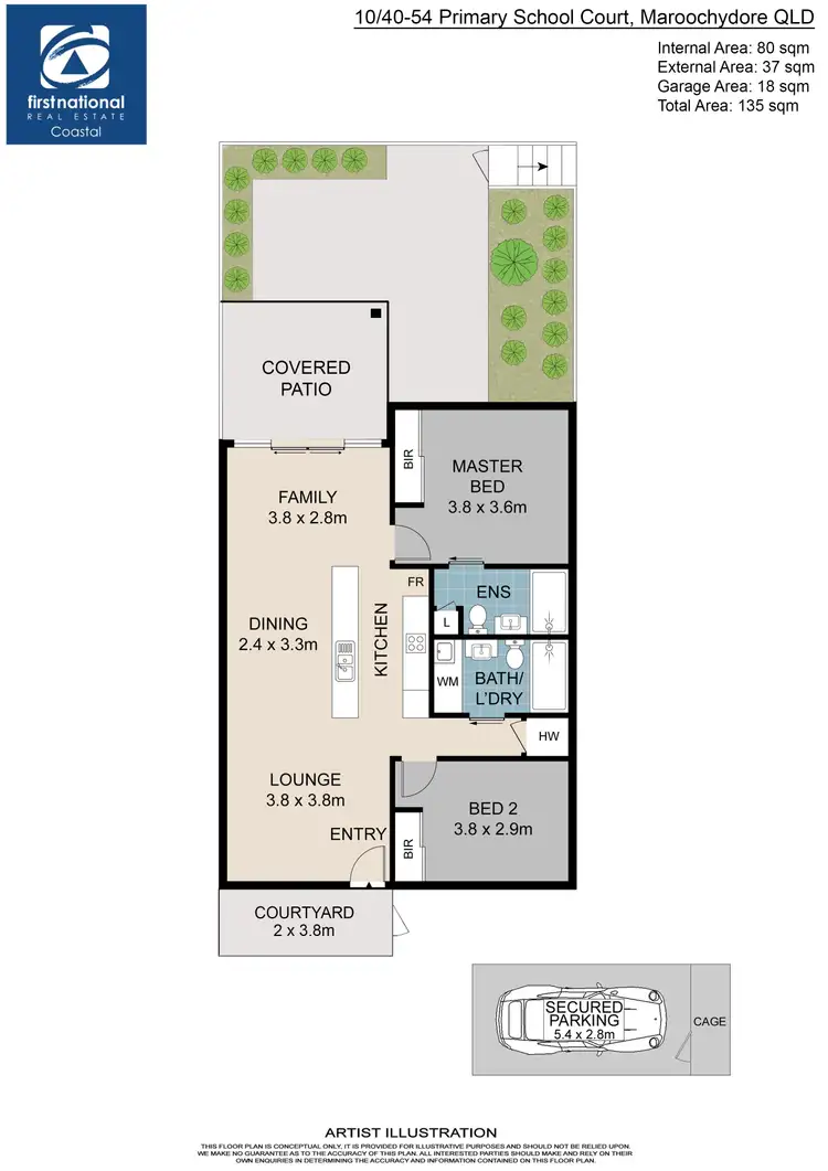 Floorplan of Homely unit listing, 10/40-54 Primary School Court, Maroochydore QLD 4558