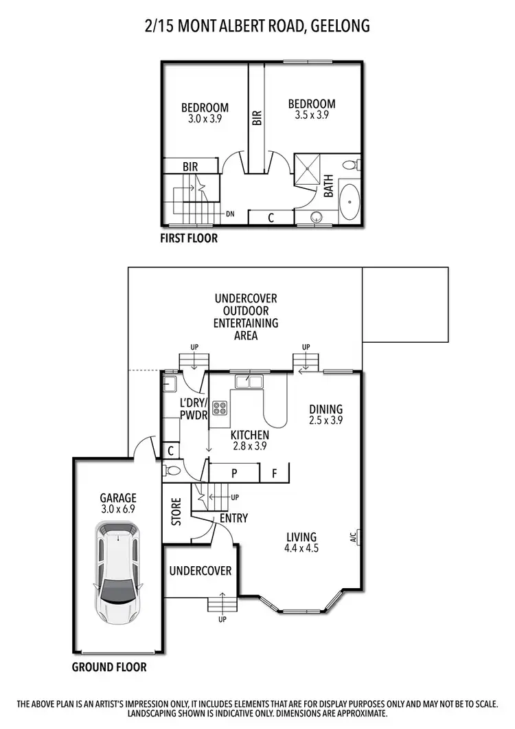 Floorplan of Homely townhouse listing, 2/15 MONT ALBERT ROAD, Geelong VIC 3220