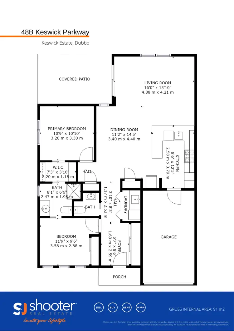 Floorplan of Homely semi-detached listing, 48B Keswick Parkway, Dubbo NSW 2830