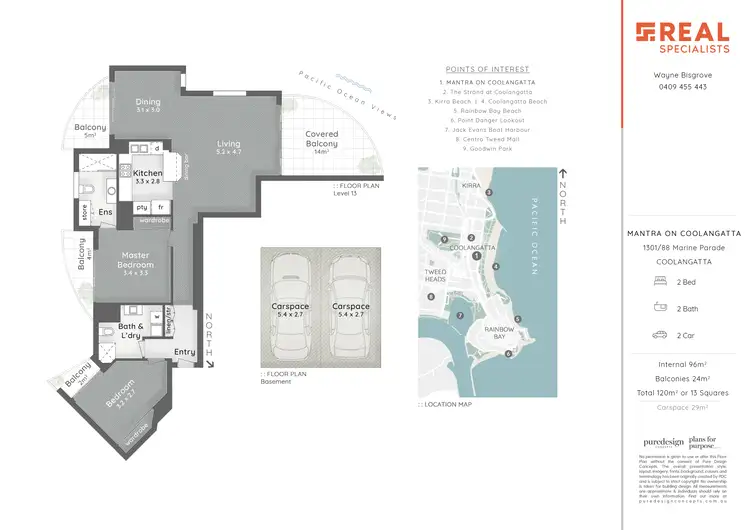 Floorplan of Homely apartment listing, 1301/88 Marine Parade 'Mantra', Coolangatta QLD 4225