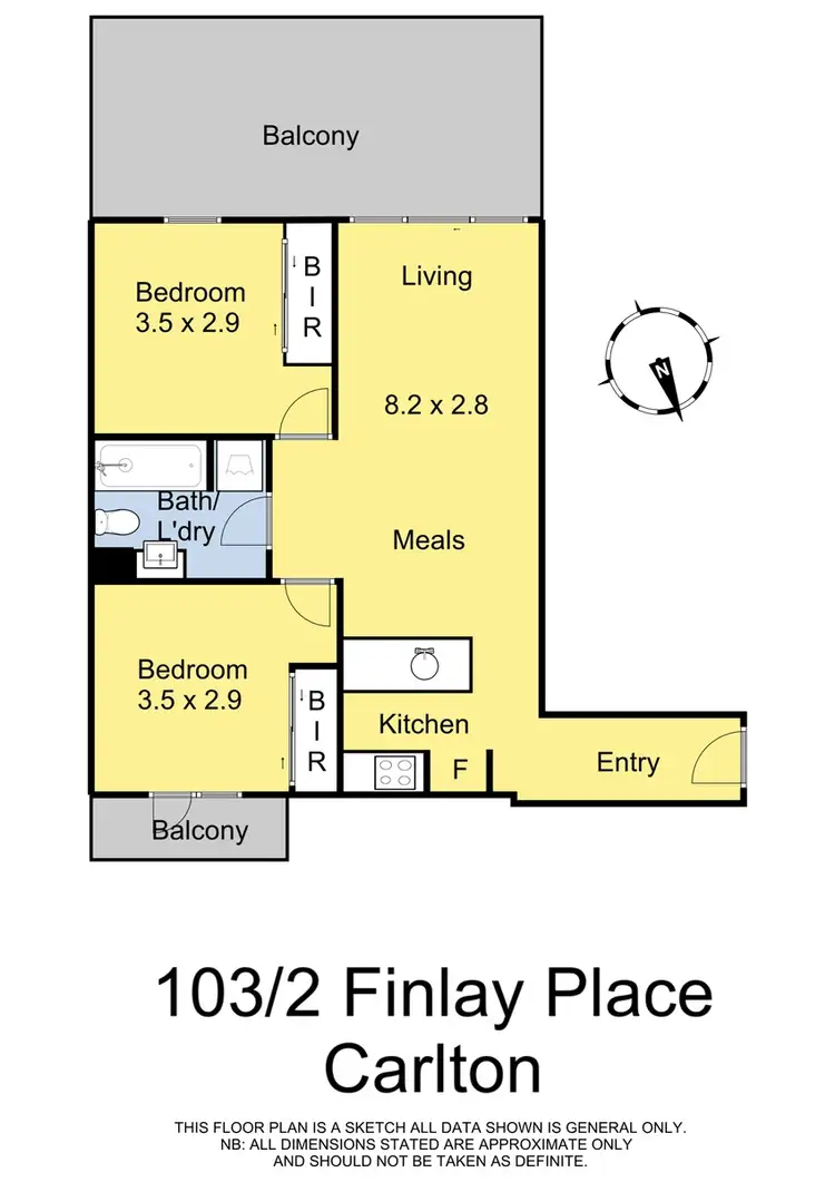 Floorplan of Homely apartment listing, 103/2-9 Finlay Place, Carlton VIC 3053