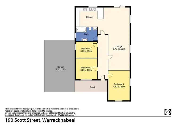 Floorplan of Homely house listing, 190 Scott Street, Warracknabeal VIC 3393