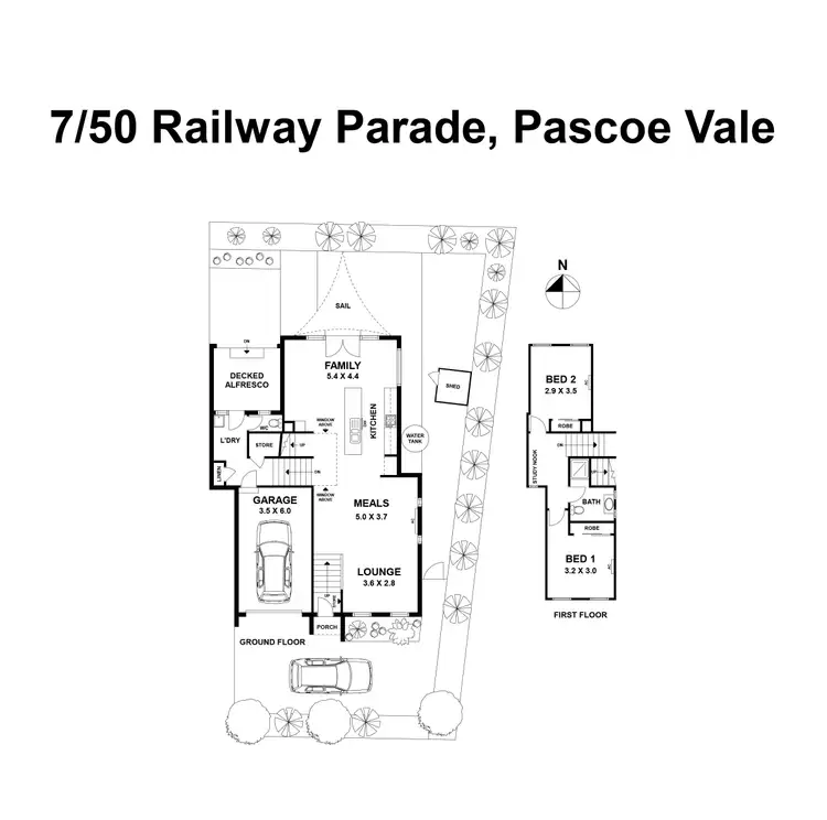 Floorplan of Homely townhouse listing, 7/50 Railway Parade, Pascoe Vale VIC 3044