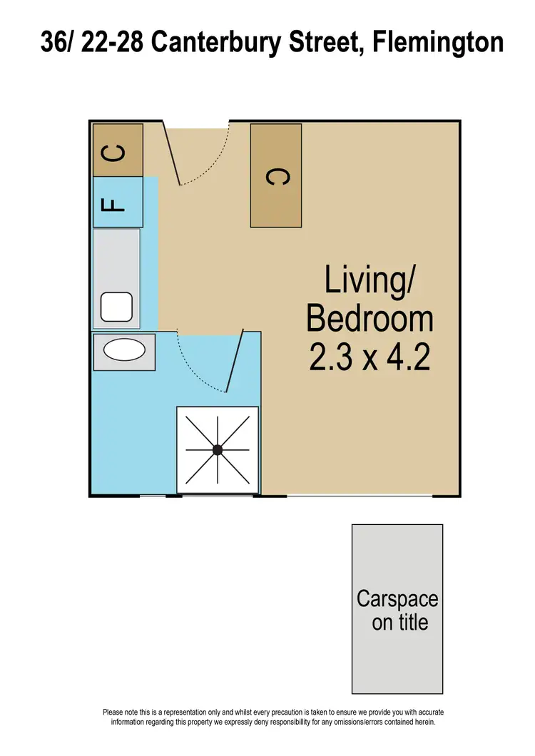 Floorplan of Homely studio listing, 36/22-28 Canterbury Street, Flemington VIC 3031