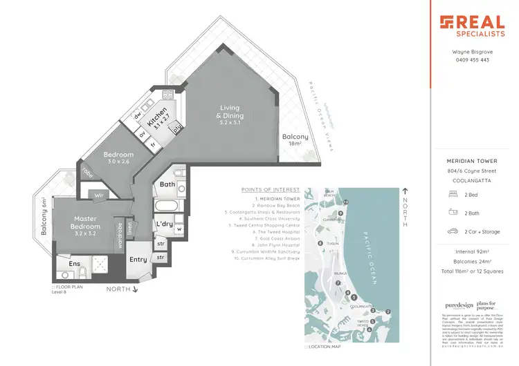 Floorplan of Homely unit listing, 804/6 Coyne Street, Coolangatta QLD 4225