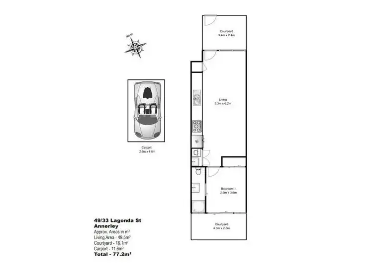 Floorplan of Homely unit listing, 49/33 Lagonda Street, Annerley QLD 4103