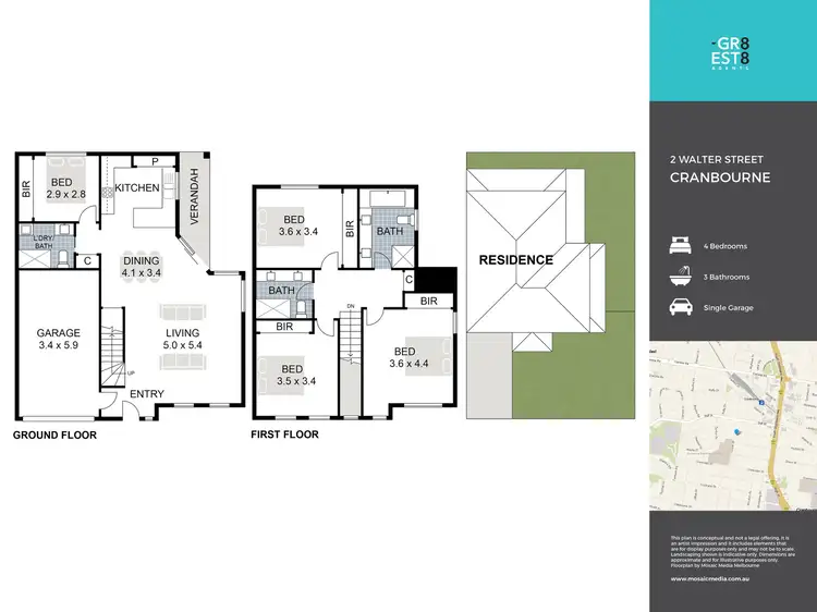 Floorplan of Homely townhouse listing, 2 Walter Street, Cranbourne VIC 3977