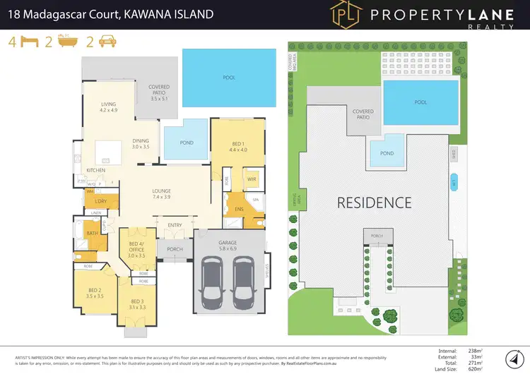 Floorplan of Homely house listing, 18 Madagascar Court, Kawana Island QLD 4575