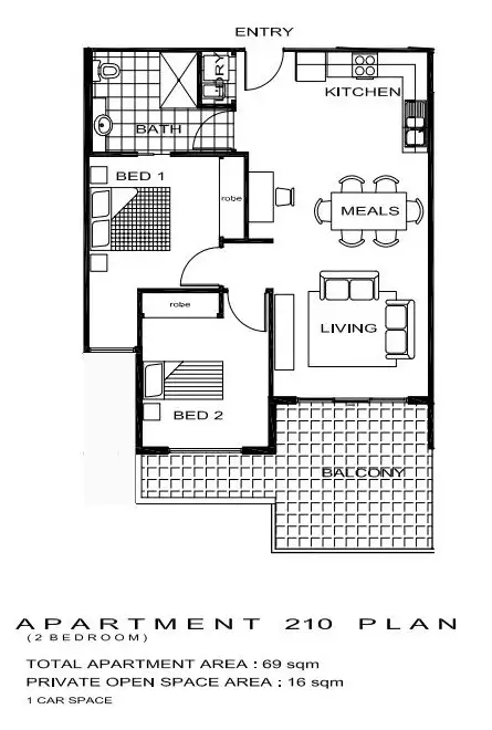Floorplan of Homely apartment listing, 210/1 Frank street, Glen Waverley VIC 3150
