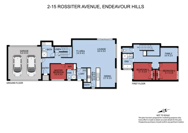 Floorplan of Homely townhouse listing, 2/15 Rossiter Avenue, Endeavour Hills VIC 3802