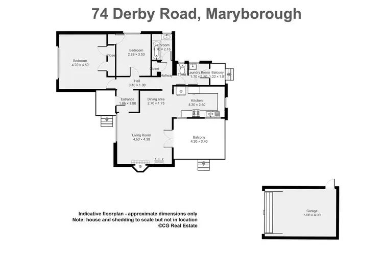 Floorplan of Homely house listing, 74 Derby Road, Maryborough VIC 3465