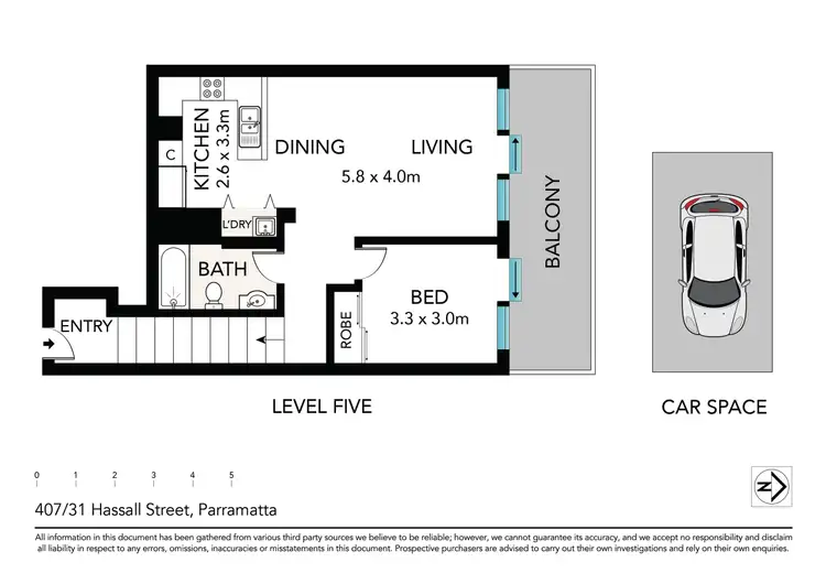 Floorplan of Homely apartment listing, 407/31-37 Hassall Street, Parramatta NSW 2150