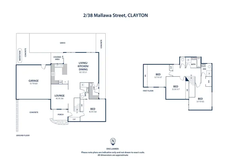 Floorplan of Homely townhouse listing, 2/38 Mallawa Street, Clayton South VIC 3169