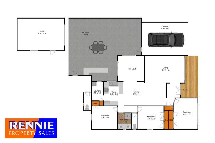 Floorplan of Homely house listing, 1 Wyung Drive, Morwell VIC 3840