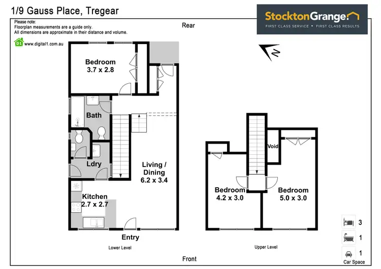 Floorplan of Homely townhouse listing, 1/9 Gauss Pl, Tregear NSW 2770