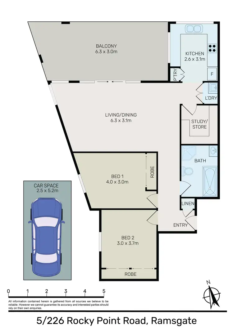 Floorplan of Homely unit listing, 5/226 Rocky Point Road, Ramsgate NSW 2217