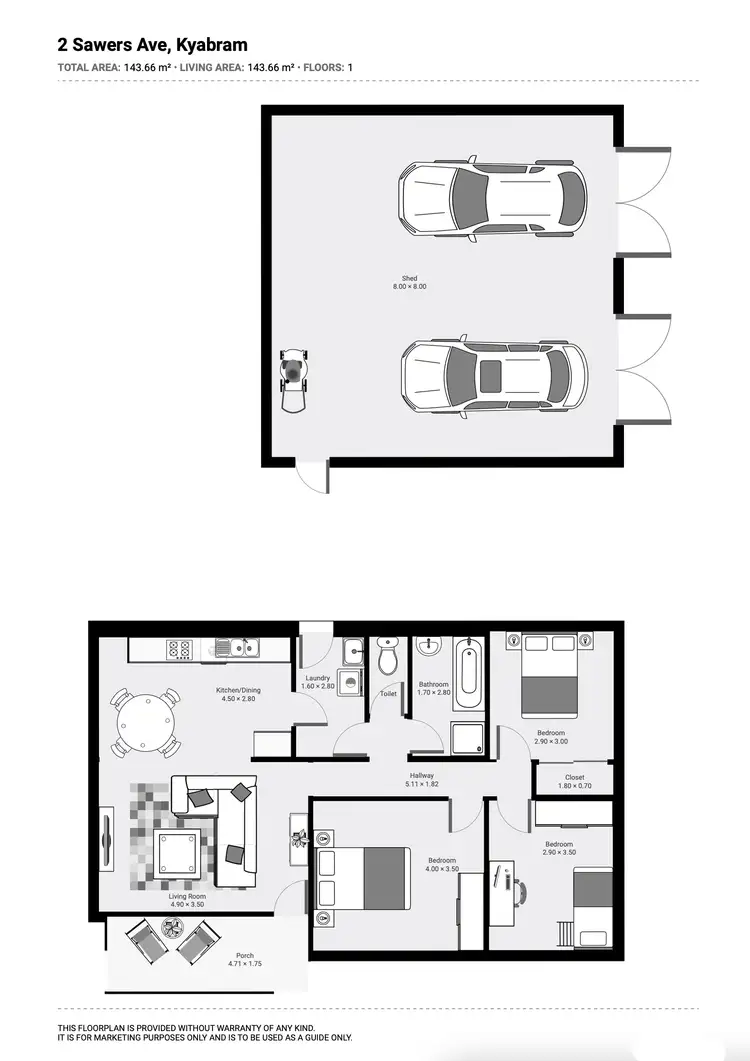 Floorplan of Homely house listing, 2 Sawers Avenue, Kyabram VIC 3620