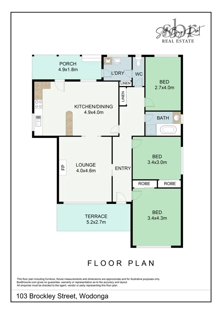 Floorplan of Homely house listing, 103 BROCKLEY STREET, Wodonga VIC 3690