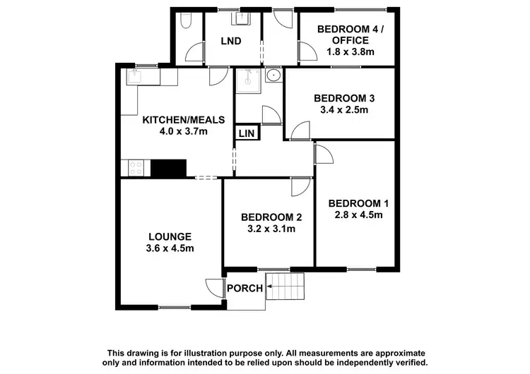 Floorplan of Homely semi-detached listing, 38 Burcham Street, Mount Gambier SA 5290