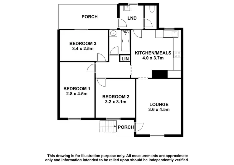 Floorplan of Homely semi-detached listing, 36 Burcham Street, Mount Gambier SA 5290
