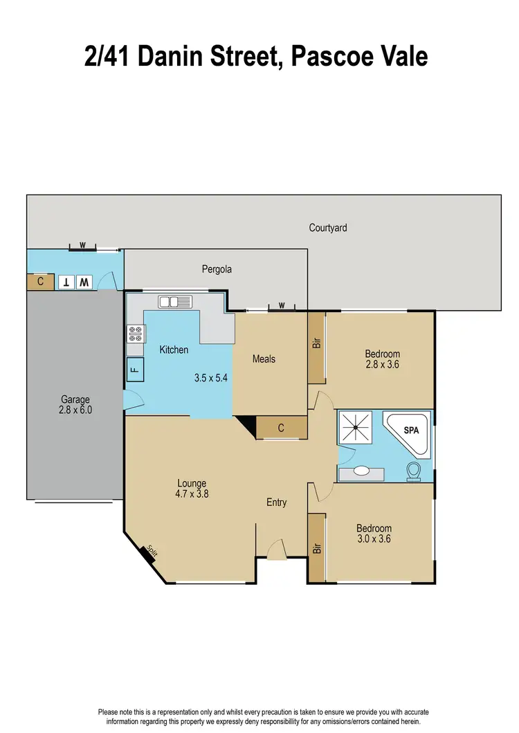 Floorplan of Homely unit listing, 2/41 Danin Street, Pascoe Vale VIC 3044