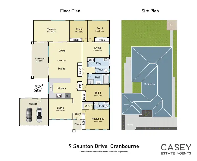 Floorplan of Homely house listing, 9 Saunton Drive, Cranbourne VIC 3977