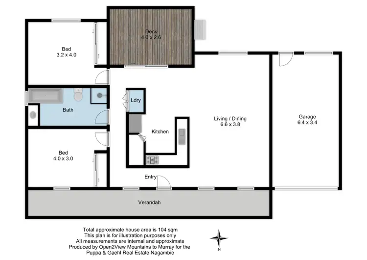 Floorplan of Homely unit listing, 1/20 Myola Crescent, Nagambie VIC 3608