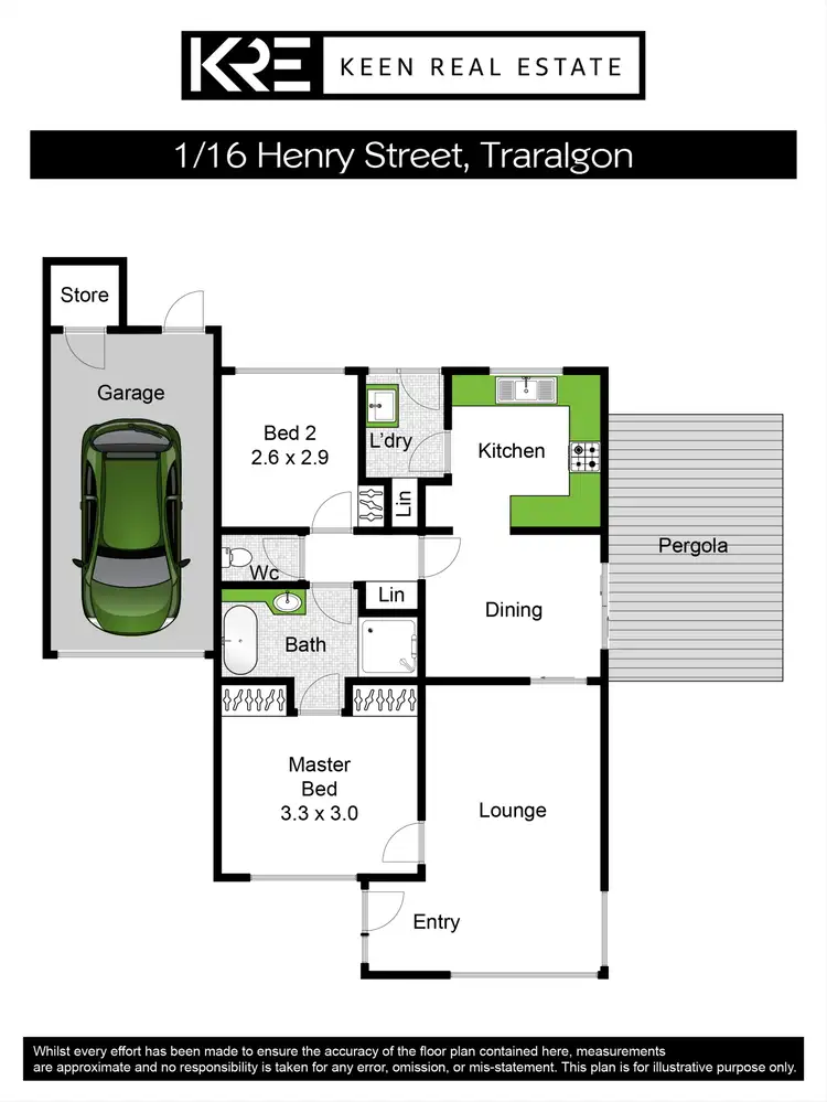 Floorplan of Homely unit listing, 1/16 Henry Street, Traralgon VIC 3844