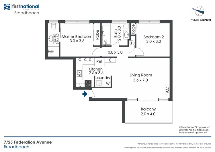 Floorplan of Homely unit listing, 7/25 Federation Avenue, Broadbeach QLD 4218