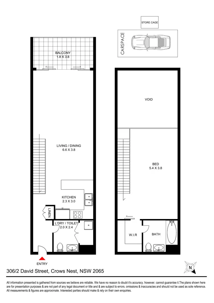 Floorplan of Homely apartment listing, 306/2 David Street, Crows Nest NSW 2065