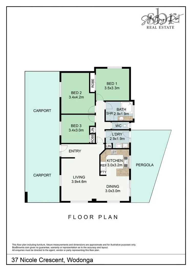 Floorplan of Homely house listing, 37 NICOLE CRESCENT, Wodonga VIC 3690