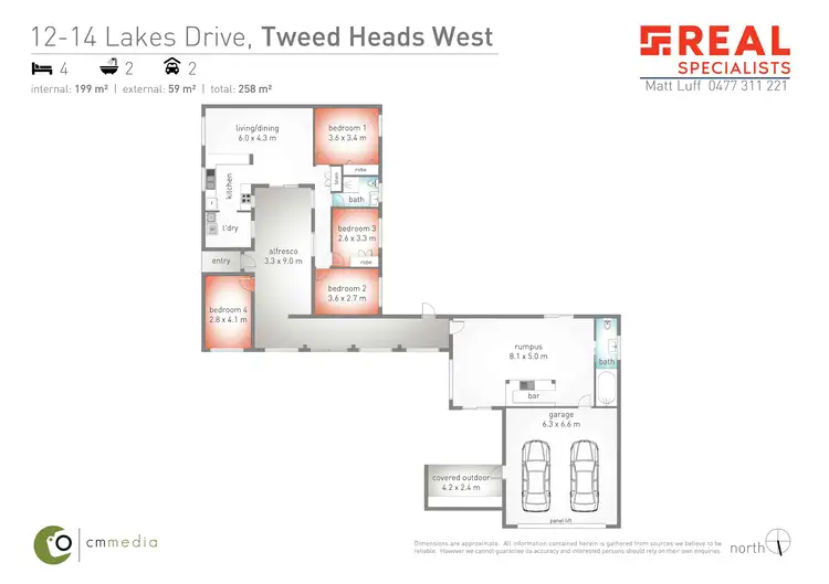 Floorplan of Homely house listing, 12-14 Lakes Drive, Tweed Heads West NSW 2485