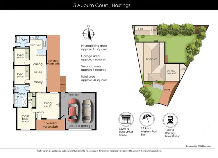 Floorplan of Homely house listing, 5 Auburn Court, Hastings VIC 3915