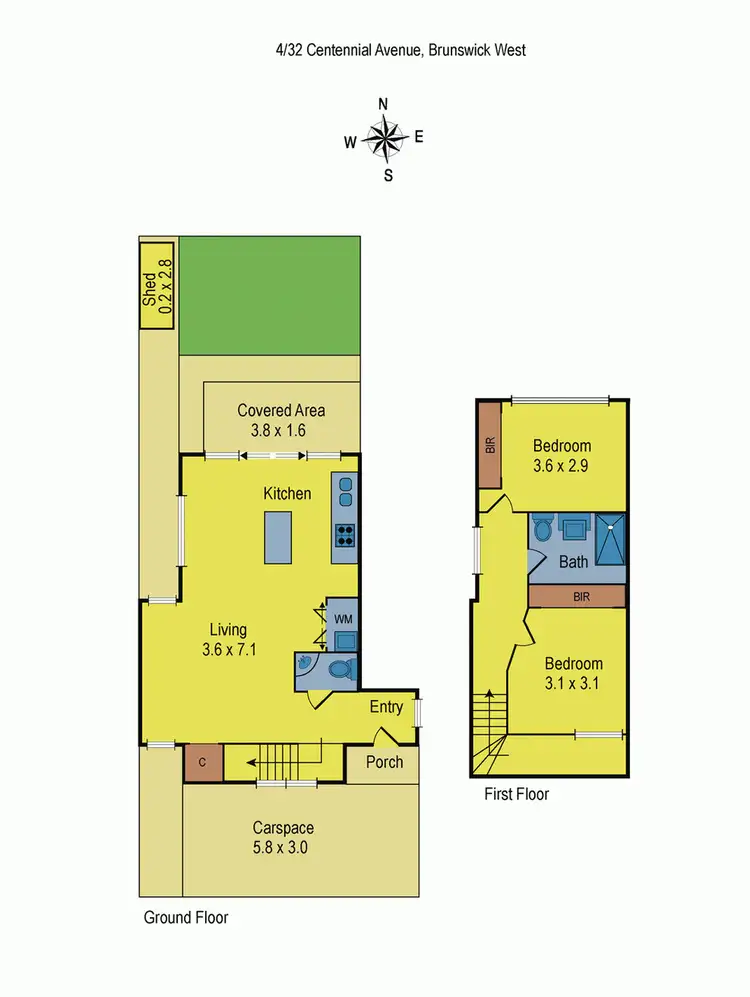 Floorplan of Homely townhouse listing, 4/32 Centennial Avenue, Brunswick West VIC 3055