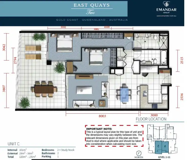 Floorplan of Homely apartment listing, 2705/25 East Quay Drive, Biggera Waters QLD 4216